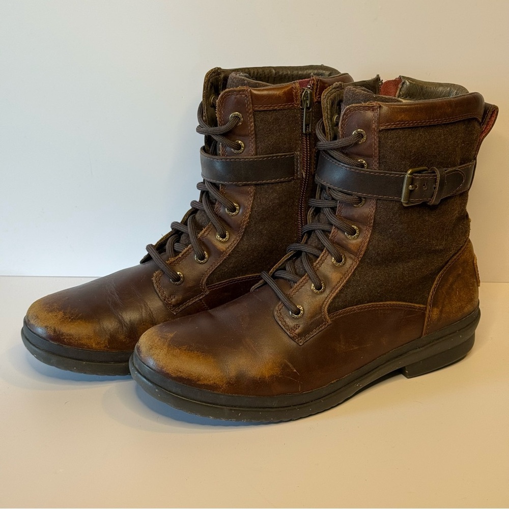 UGG Kesey Waterproof Leather Winter Boots – Women’s Size 9.5 – Chestnut Brown - Picture 3 of 9